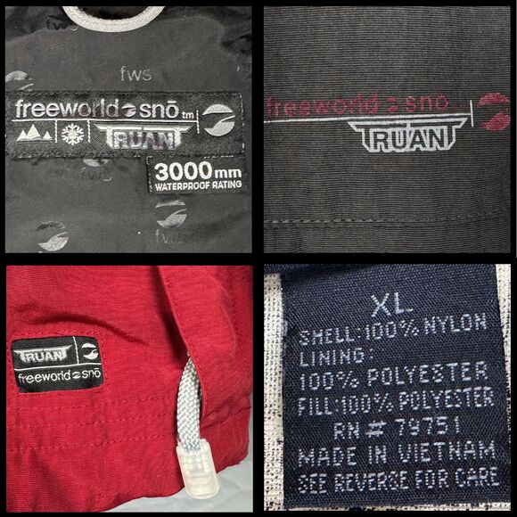 Freeworld Sno Truant Mens Jacket 3000 mm Waterproof Snowboarding Sz XL‎ Red Gray - Picture 9 of 12